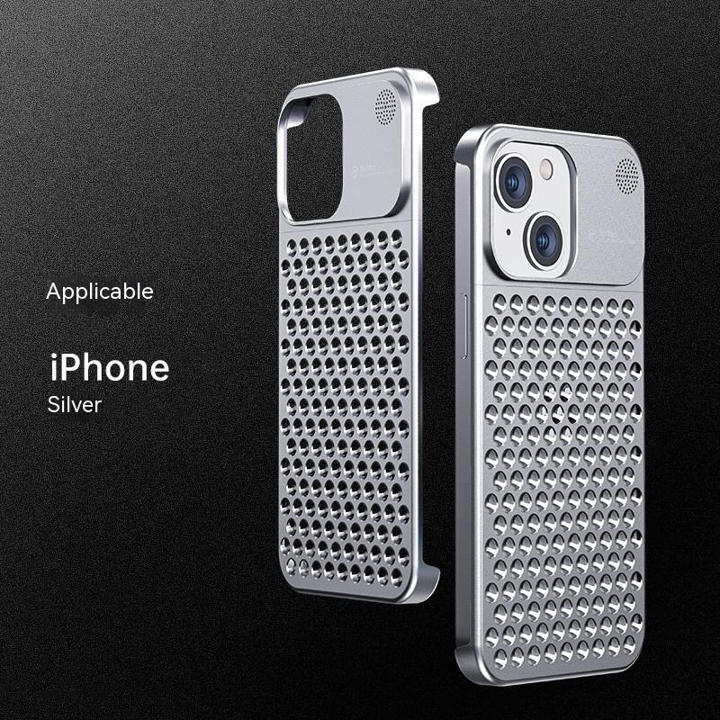 Aluminum Alloy Phone Case For 14 13 Pro Max Plus Hollow Heat Dissipation Anti-fall Full Body Shockproof Phone Cove - 𝓢𝓱𝓸𝓹𝓵𝓮𝓬𝔂
