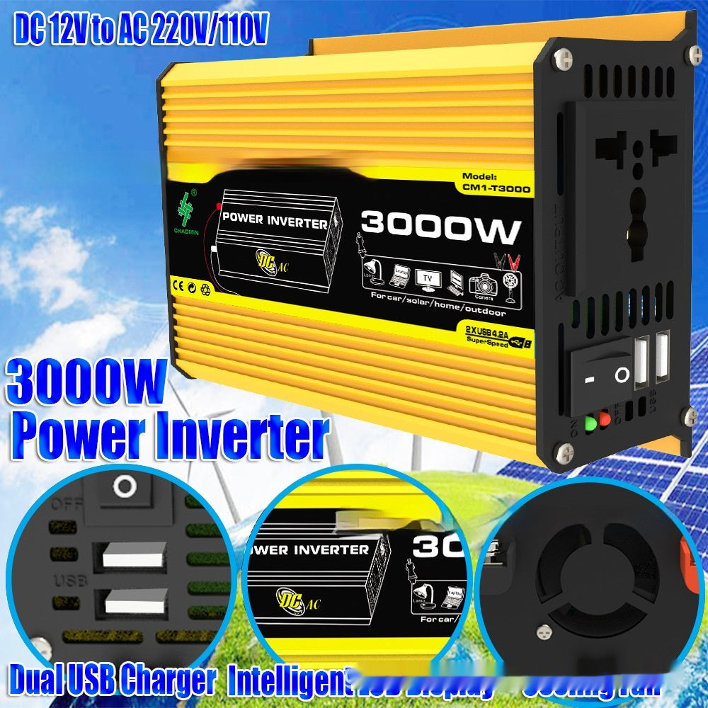Inverter 12V To 220V110V3000W Vehicle Solar Power Conversion Inverter Off-grid High Frequency Correction - 𝓢𝓱𝓸𝓹𝓵𝓮𝓬𝔂