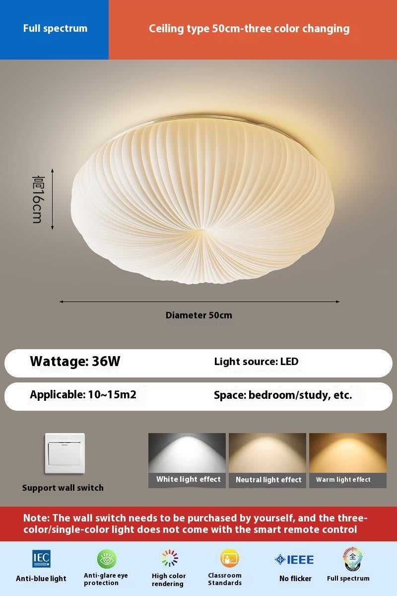 Bedroom Ceiling Lamp Modern Minimalist Nordic Cream Style Warm Creative Eye Protection - 𝓢𝓱𝓸𝓹𝓵𝓮𝓬𝔂