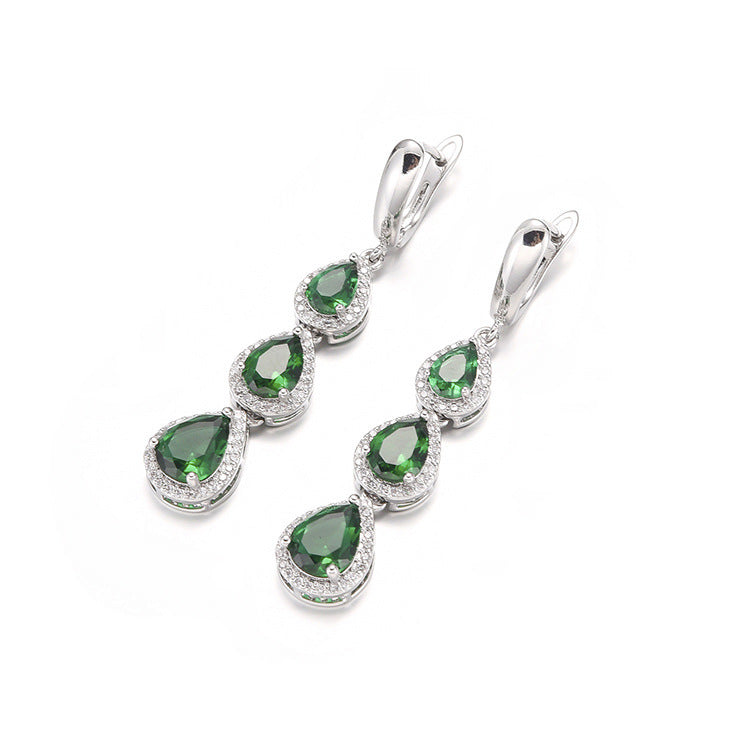 Water Drop Long Necklace Earring Ring Bracelet Ornament Suit - 𝓢𝓱𝓸𝓹𝓵𝓮𝓬𝔂