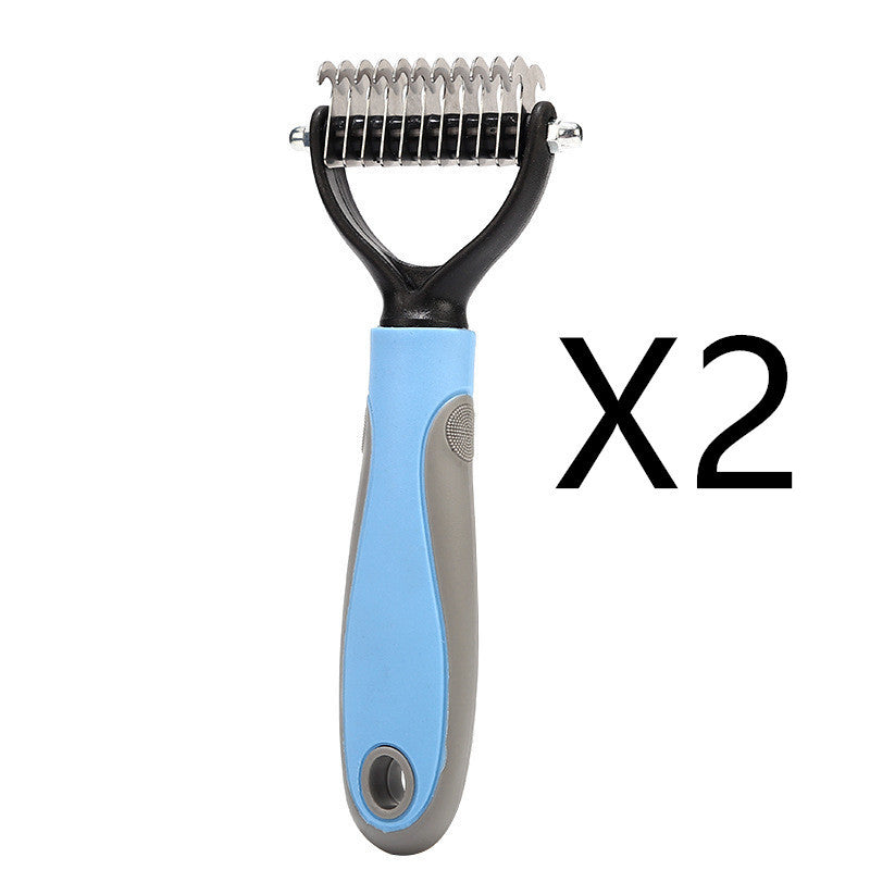 Stainless Double-sided Pet Brush Hair Removal Comb Grooming Dematting Dog Grooming Shedding Tools - 𝓢𝓱𝓸𝓹𝓵𝓮𝓬𝔂