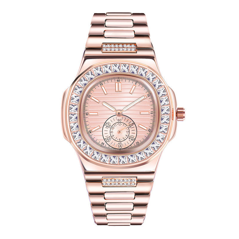 Mens Fashion Alloy Band Diamond Gifts Watches - 𝓢𝓱𝓸𝓹𝓵𝓮𝓬𝔂