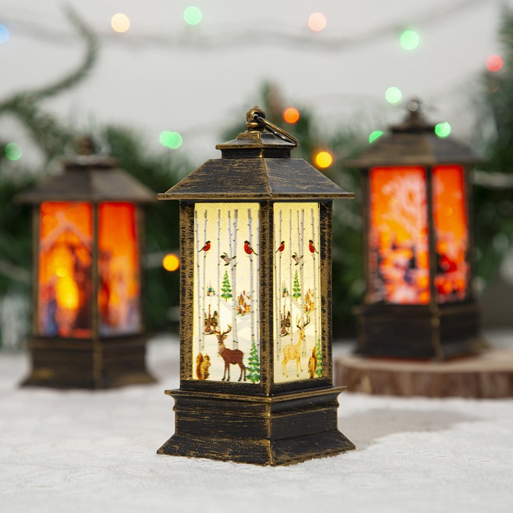 Christmas Portable Oil Lamp Santa Claus LED Night Lights Battery Powered Indoor Outdoor Hanging Lanterns Festive Party Decoration - 𝓢𝓱𝓸𝓹𝓵𝓮𝓬𝔂