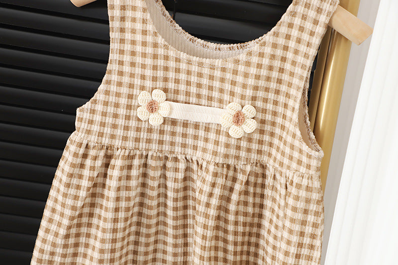 Baby Girl Round-neck Long-sleeved Dress Suit 
