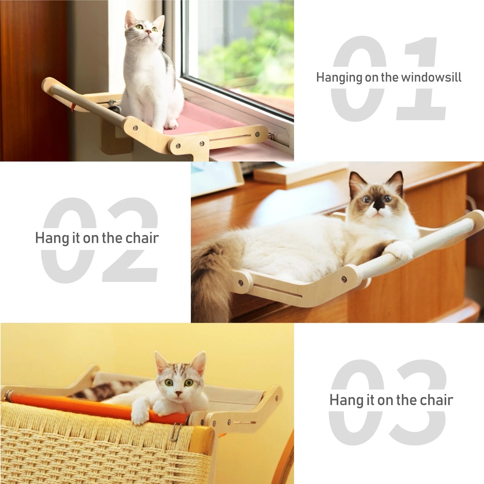 Mewoofun Pet Cat Window Perch 4 Color Wooden Assembly Hanging Bed Cotton Canvas Easy Washable Multi-Ply Plywood New Dropshipping - 𝓢𝓱𝓸𝓹𝓵𝓮𝓬𝔂