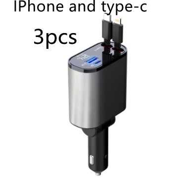 Metal Car Charger 100W Super Fast Charging Car Cigarette Lighter USB And TYPE-C Adapter - 𝓢𝓱𝓸𝓹𝓵𝓮𝓬𝔂