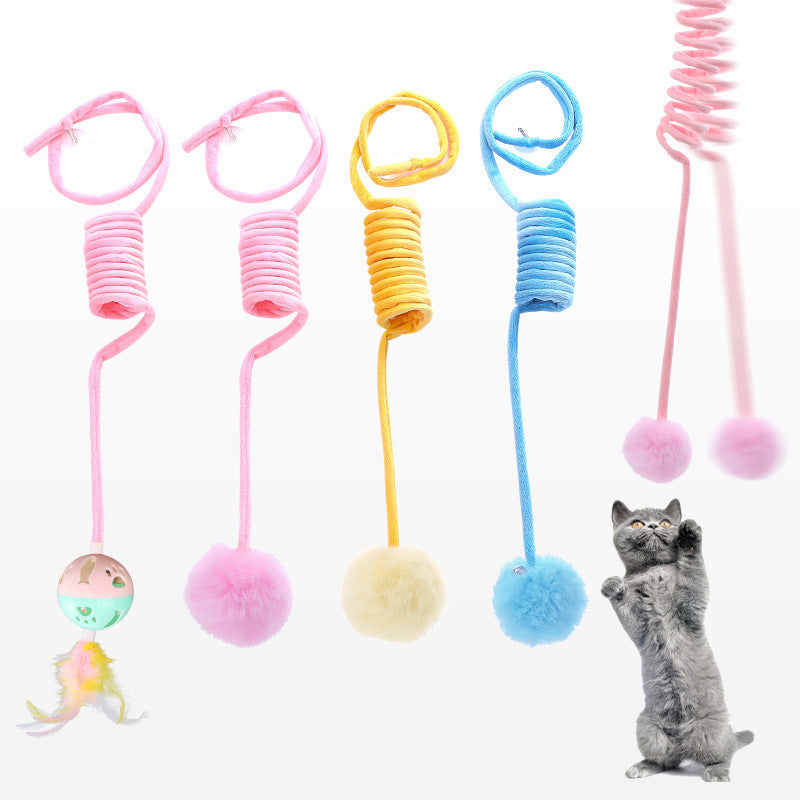 Cat Toy Self-Hi Sucker Spring Rabbit Hair Ball Interactive Play Pet Supplies Interactive Toys - 𝓢𝓱𝓸𝓹𝓵𝓮𝓬𝔂