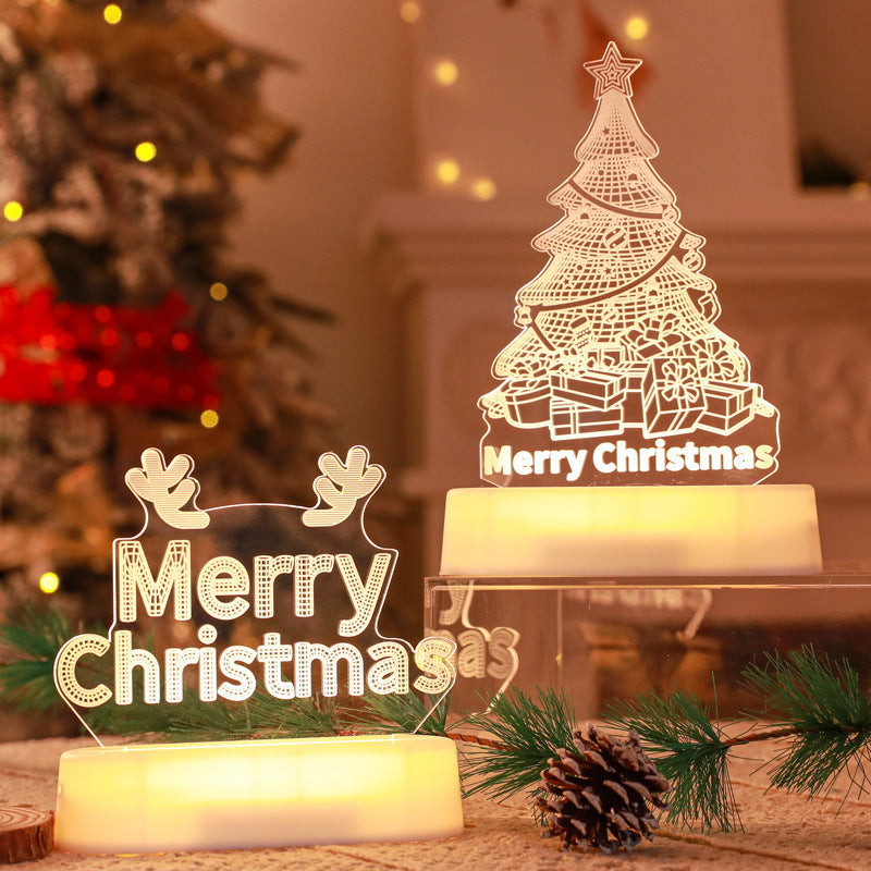 Christmas Decoration 3D Lamp Acrylic LED Night Lights New Year Valentines Day Christmas Kids Gift Christmas Ornaments - 𝓢𝓱𝓸𝓹𝓵𝓮𝓬𝔂