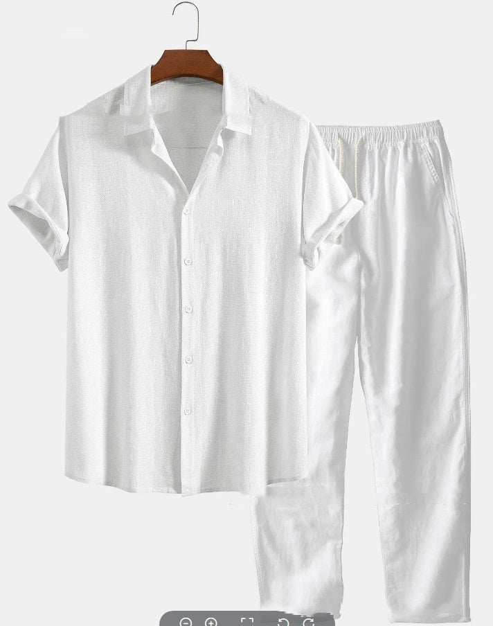 Printed Loose Short Sleeve Shirt Trousers Suit Men's Casual Suit - 𝓢𝓱𝓸𝓹𝓵𝓮𝓬𝔂