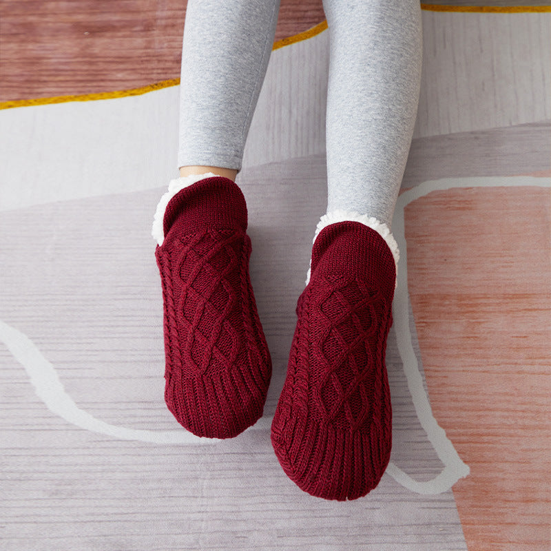 Winter Woolen Socks Women Thicken Warm Home Bedroom Socks Slippers Men Non-slip Foot Warmer Snow Socks Calcetines Mujer - 𝓢𝓱𝓸𝓹𝓵𝓮𝓬𝔂
