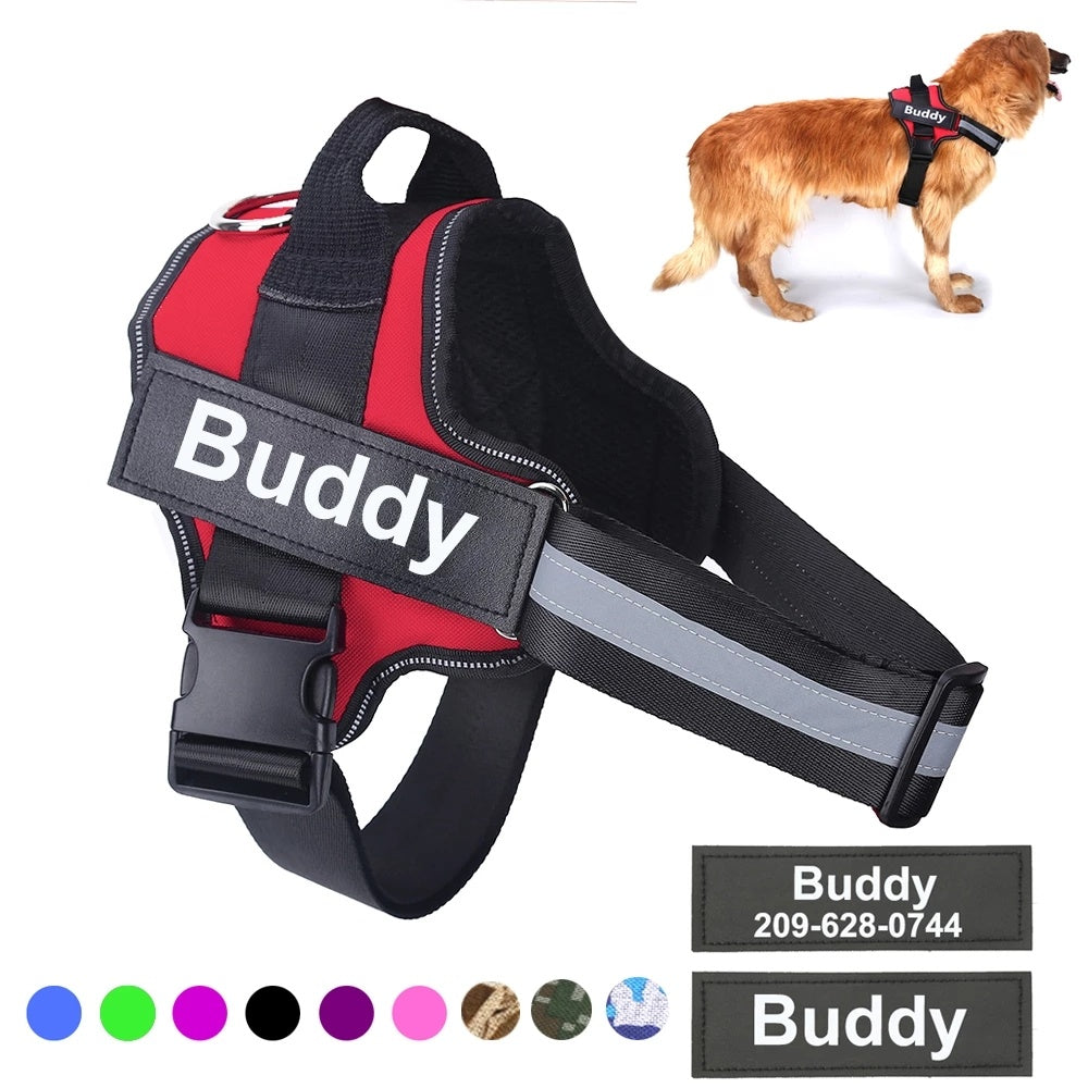 Personalized Dog Harness NO PULL Reflective Breathable Adjustable Pet Harness Vest For Small Large Dog Custom Patch Pet Supplies - 𝓢𝓱𝓸𝓹𝓵𝓮𝓬𝔂