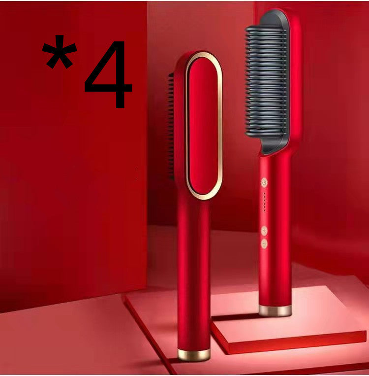 New 2 In 1 Hair Straightener Hot Comb Negative Ion Curling Tong Dual-purpose Electric Hair Brush - 𝓢𝓱𝓸𝓹𝓵𝓮𝓬𝔂