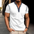 Fashion Short-sleeved Polo Shirt Summer Button V-neck T-shirt Tops Mens Clothing - 𝓢𝓱𝓸𝓹𝓵𝓮𝓬𝔂