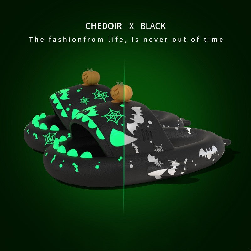 Halloween And Christmas Shoes Ins Luminous Shark Slippers Couple Men Women House Shoes Non-slip Bathroom Slippers Home - 𝓢𝓱𝓸𝓹𝓵𝓮𝓬𝔂