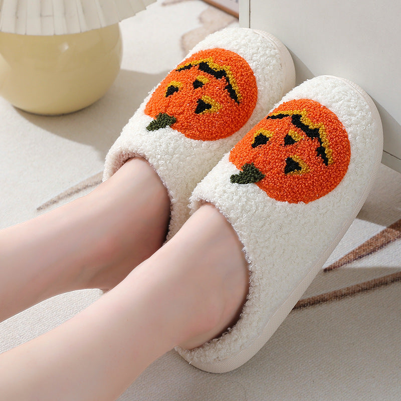 Halloween Pumpkin Cartoon Slippers Warm Winter Slippers Men And Women Couples Indoor House Shoes - 𝓢𝓱𝓸𝓹𝓵𝓮𝓬𝔂
