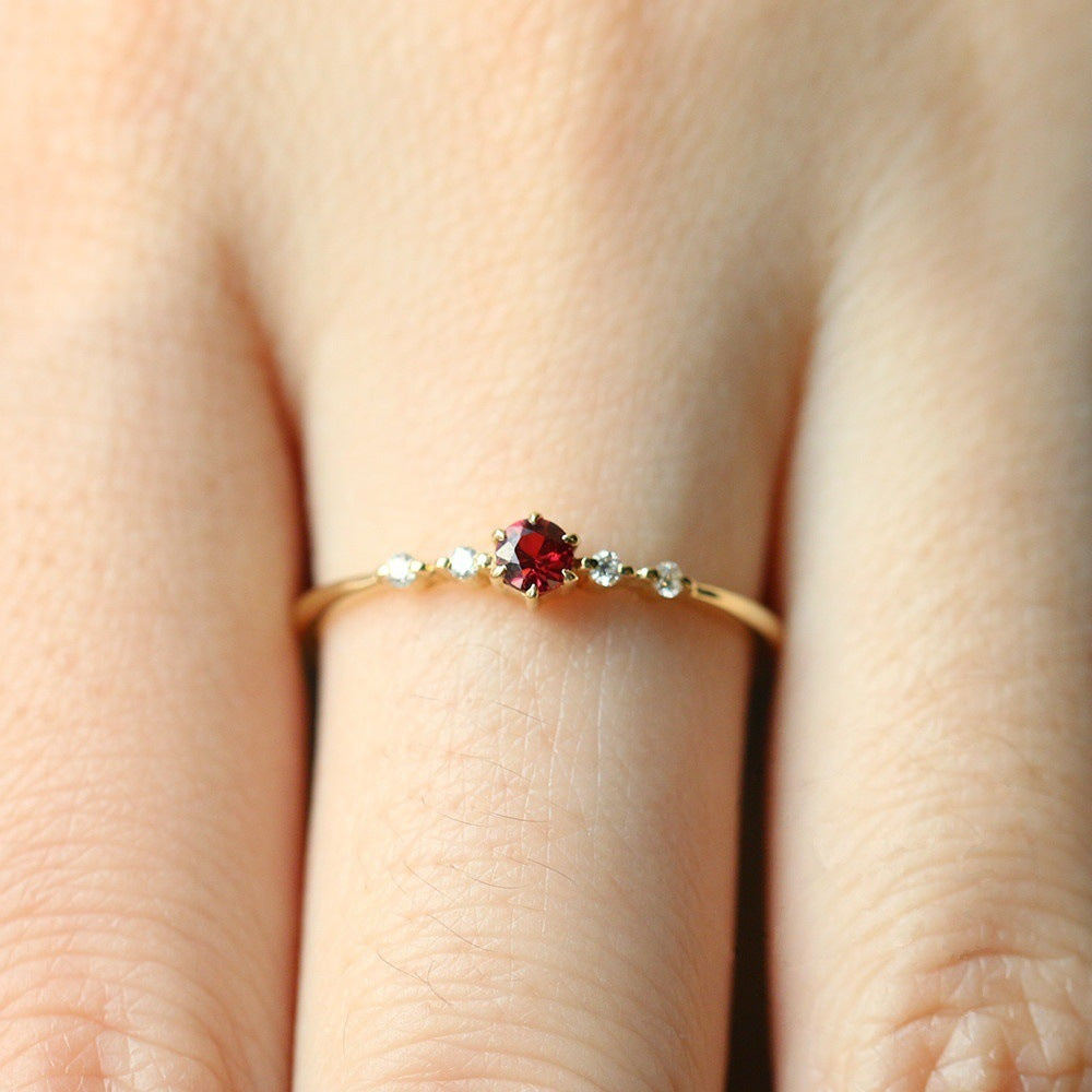 Fashionable Ruby with Diamonds Women's 16k Gold Engagement Wedding Ring - 𝓢𝓱𝓸𝓹𝓵𝓮𝓬𝔂