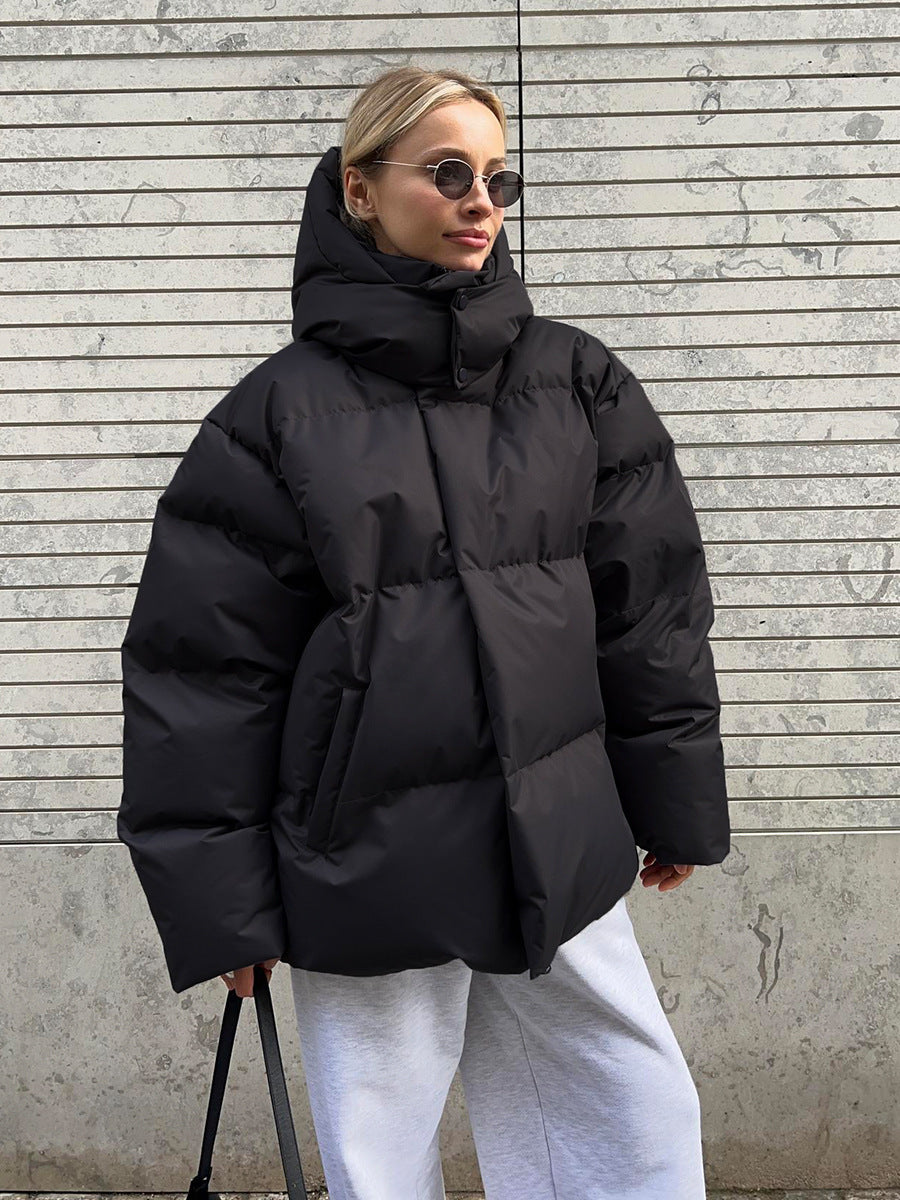 Fashion Coat With Removable Hood Cotton Jacket Winter Warm Windproof Loose Cotton Jacket Loose Parka Outerwear Clothing - 𝓢𝓱𝓸𝓹𝓵𝓮𝓬𝔂