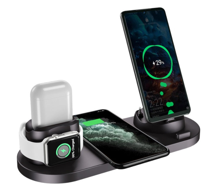 Wireless Charger For IPhone Fast Charger For Phone Fast Charging Pad For Phone Watch 6 In 1 Charging Dock Station - 𝓢𝓱𝓸𝓹𝓵𝓮𝓬𝔂