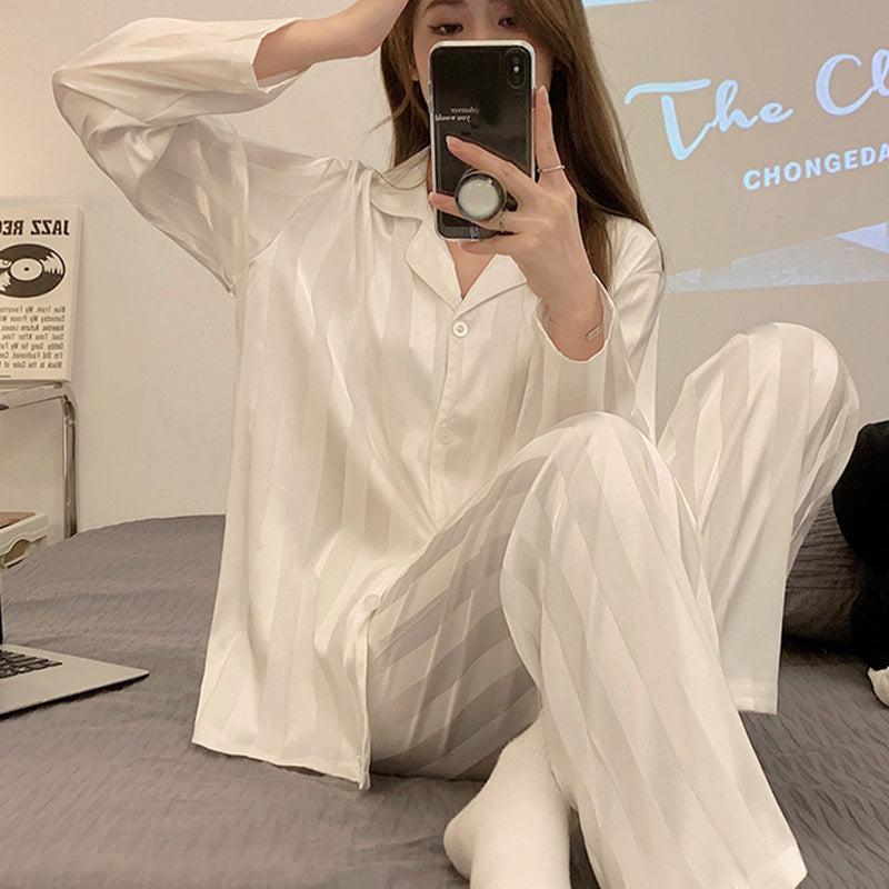 Women's Ice Silk Long Sleeve Home Pajama Set - 𝓢𝓱𝓸𝓹𝓵𝓮𝓬𝔂