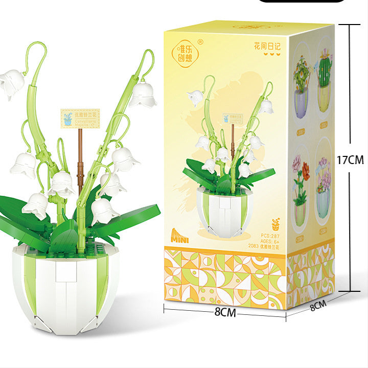 Building Block Puzzle Toy Eternal Flower Potted Mini Succulent Potted Plant - 𝓢𝓱𝓸𝓹𝓵𝓮𝓬𝔂