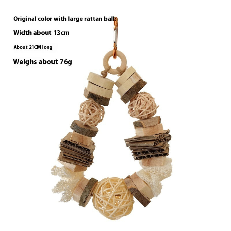 Colorful Wooden Hanging String Rabbit Hamster Molar Vine Bal Parrot Toys - 𝓢𝓱𝓸𝓹𝓵𝓮𝓬𝔂
