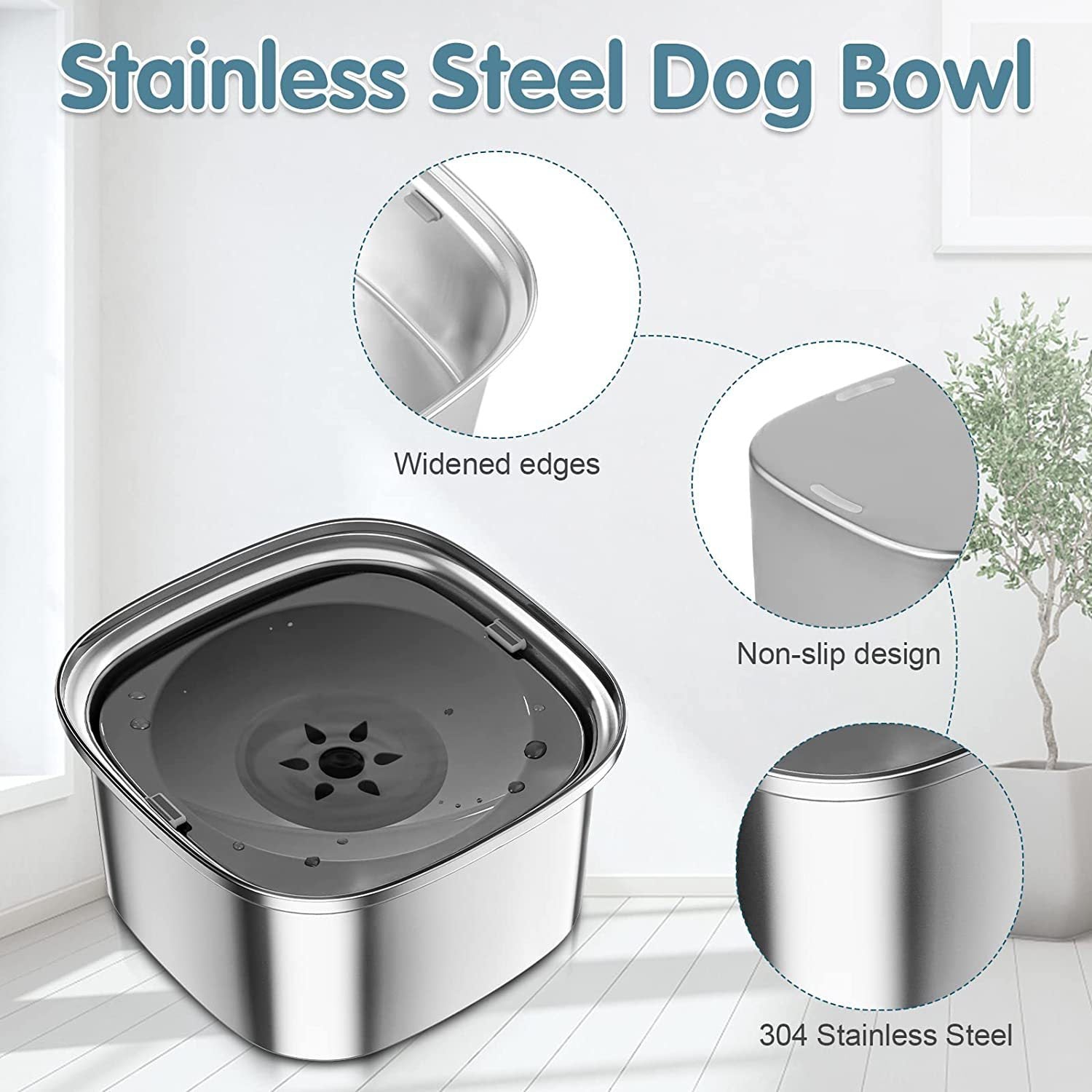 Pet Stainless Steel Water Bowl Large Capacity Floating - 𝓢𝓱𝓸𝓹𝓵𝓮𝓬𝔂
