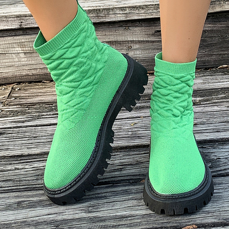 Women's Thick Heel Solid Color Casual And Comfortable Martin Boots - 𝓢𝓱𝓸𝓹𝓵𝓮𝓬𝔂