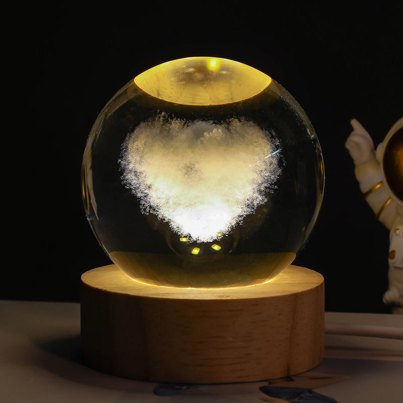 Luminous Starry Sky And Planets Moon Moon Crystal Ball Small Night Lamp Projection Ambience Light Creative Gift New Strange Gift - 𝓢𝓱𝓸𝓹𝓵𝓮𝓬𝔂