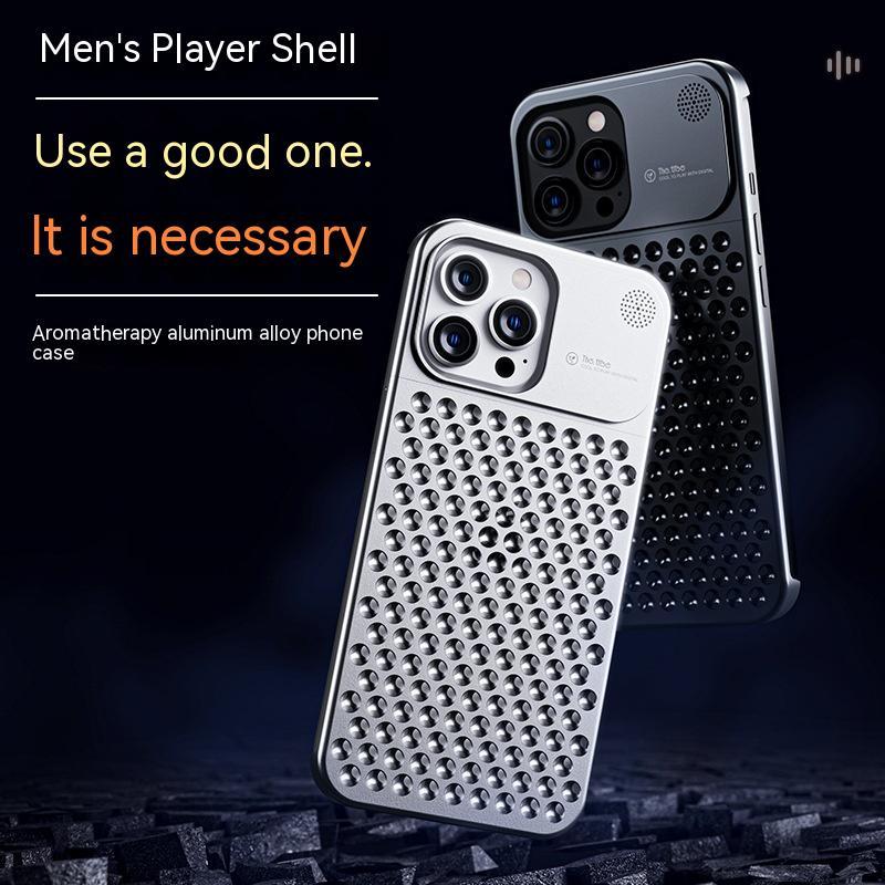 Aluminum Alloy Phone Case For 14 13 Pro Max Plus Hollow Heat Dissipation Anti-fall Full Body Shockproof Phone Cove - 𝓢𝓱𝓸𝓹𝓵𝓮𝓬𝔂