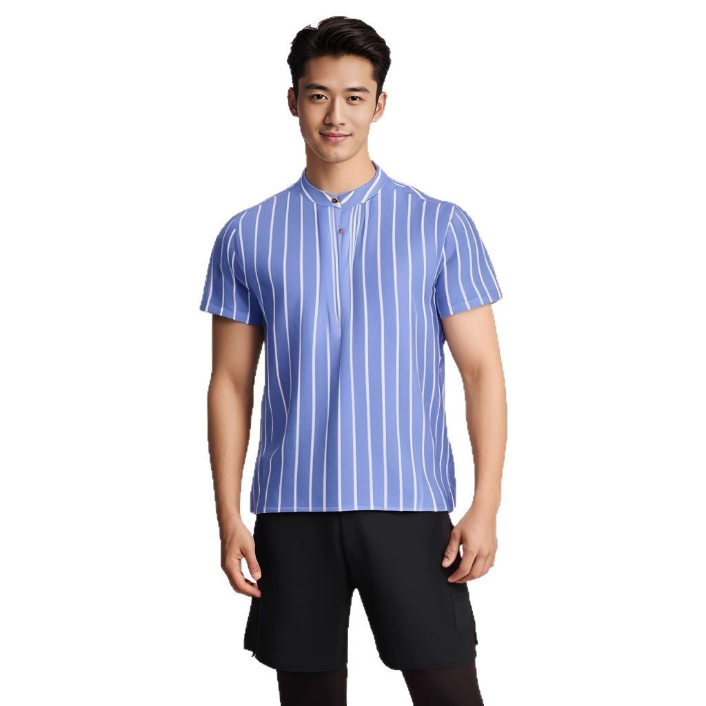 Striped Casual Men's Shirt Foreign Trade Short Sleeve Shirt - 𝓢𝓱𝓸𝓹𝓵𝓮𝓬𝔂