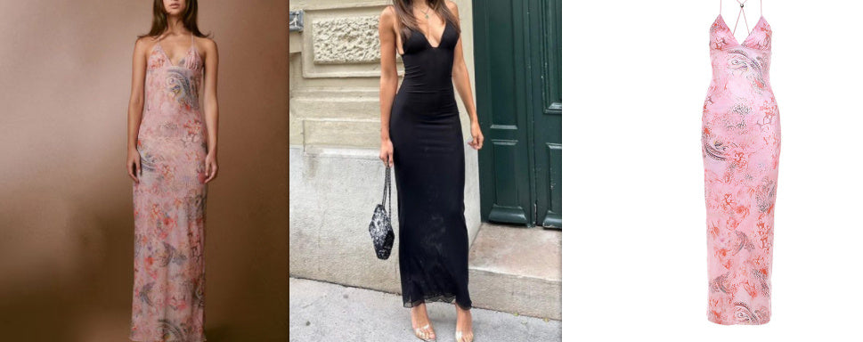 Floral Print Halter Spaghetti Straps Dress Sexy Slim Butterfly Back Dressess Spring Summer Womens Clothing - 𝓢𝓱𝓸𝓹𝓵𝓮𝓬𝔂