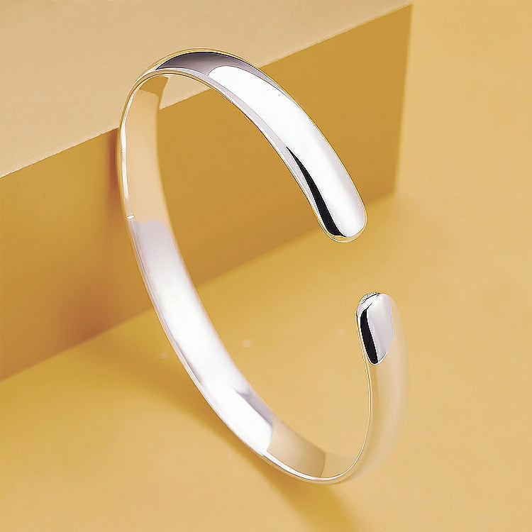 999 Sterling Silver Glossy Heart Sutra Bracelet Sterling Silver - 𝓢𝓱𝓸𝓹𝓵𝓮𝓬𝔂