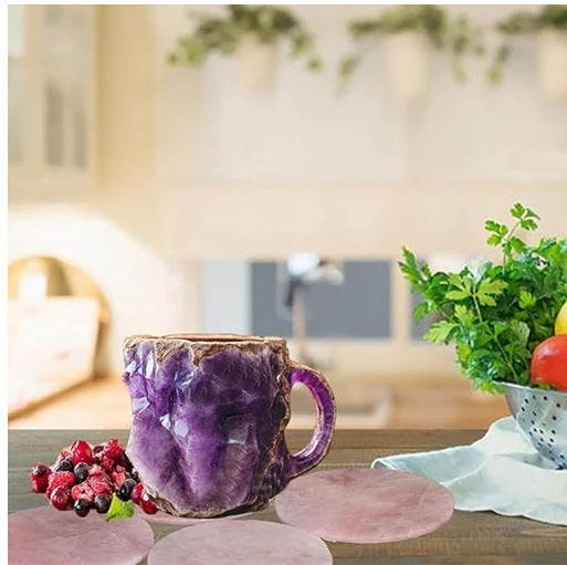 400ml Resin Mineral Crystal Coffee Mugs With Handles Elegant Fake Mineral Crystal Cup For Workplace Home Decor Christmas Gift Kitchen Gadgets - 𝓢𝓱𝓸𝓹𝓵𝓮𝓬𝔂