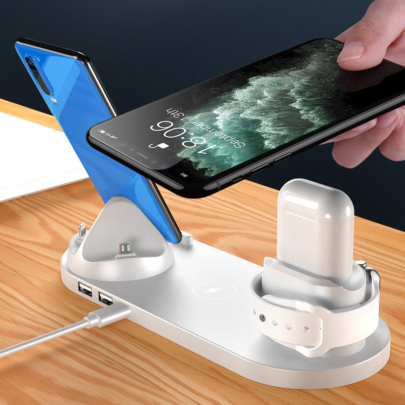 Wireless Charger For IPhone Fast Charger For Phone Fast Charging Pad For Phone Watch 6 In 1 Charging Dock Station - 𝓢𝓱𝓸𝓹𝓵𝓮𝓬𝔂