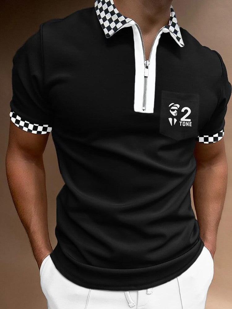Men's POLO Shirt Striped Printed Short Sleeve T-Shirt Lapel Shirt - 𝓢𝓱𝓸𝓹𝓵𝓮𝓬𝔂