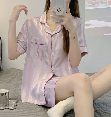 Women's Ice Silk Long Sleeve Home Pajama Set - 𝓢𝓱𝓸𝓹𝓵𝓮𝓬𝔂