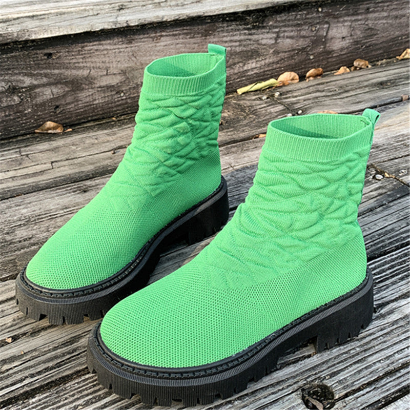 Women's Thick Heel Solid Color Casual And Comfortable Martin Boots - 𝓢𝓱𝓸𝓹𝓵𝓮𝓬𝔂