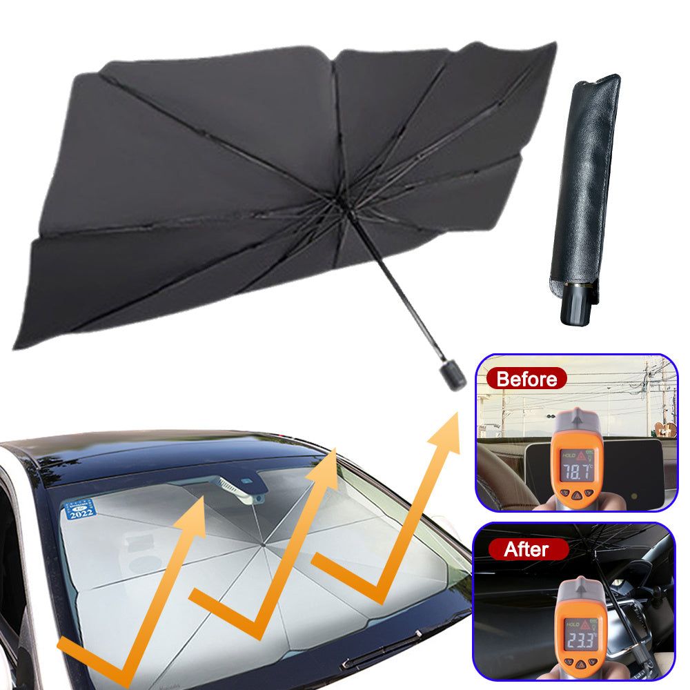 Foldable Car Windshield Sun Shade Umbrella UV Protection Heat Insulation Parasol Auto Front Window Cover Interior Protector Summer Gadgets - 𝓢𝓱𝓸𝓹𝓵𝓮𝓬𝔂