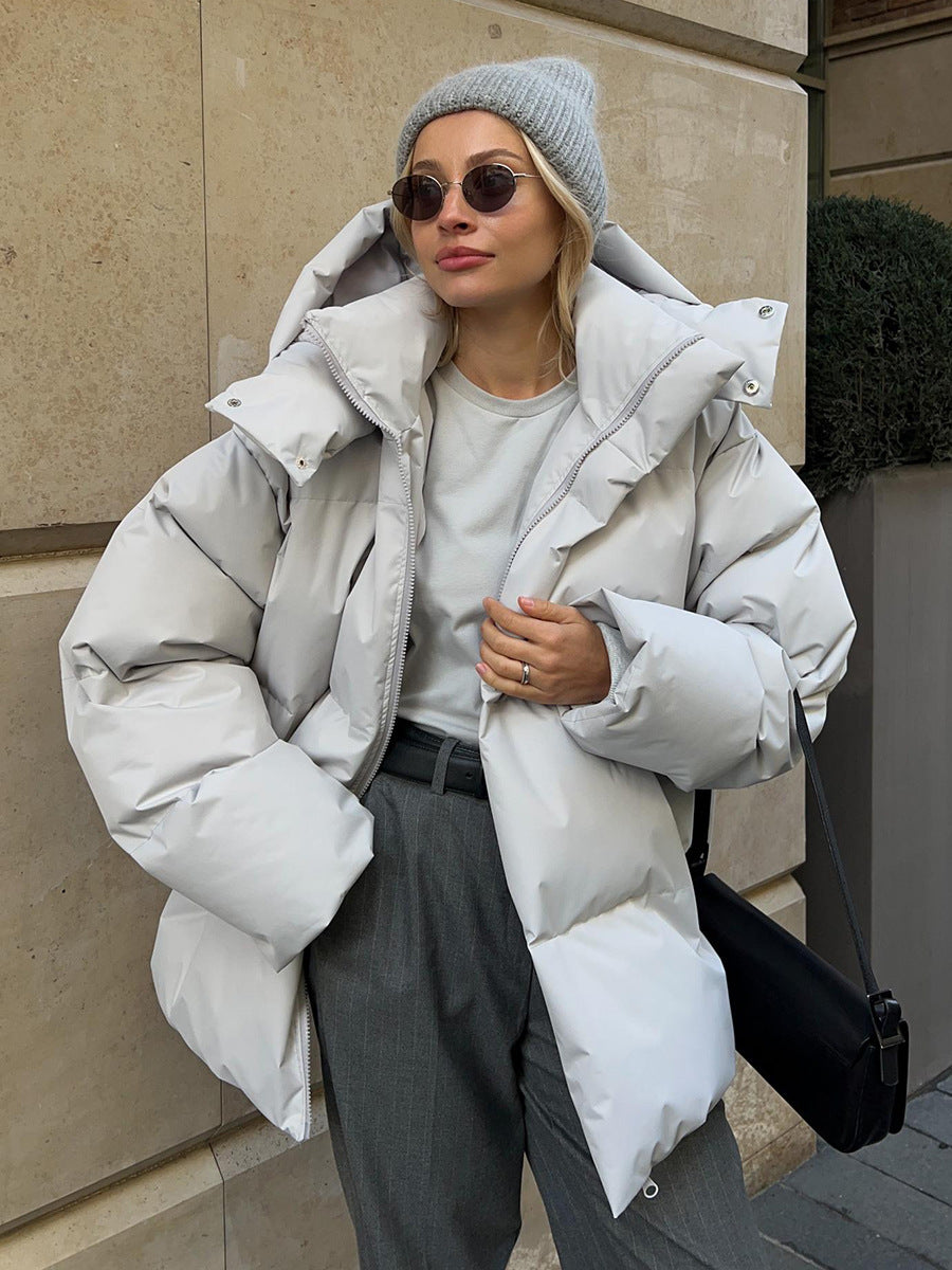 Fashion Coat With Removable Hood Cotton Jacket Winter Warm Windproof Loose Cotton Jacket Loose Parka Outerwear Clothing - 𝓢𝓱𝓸𝓹𝓵𝓮𝓬𝔂
