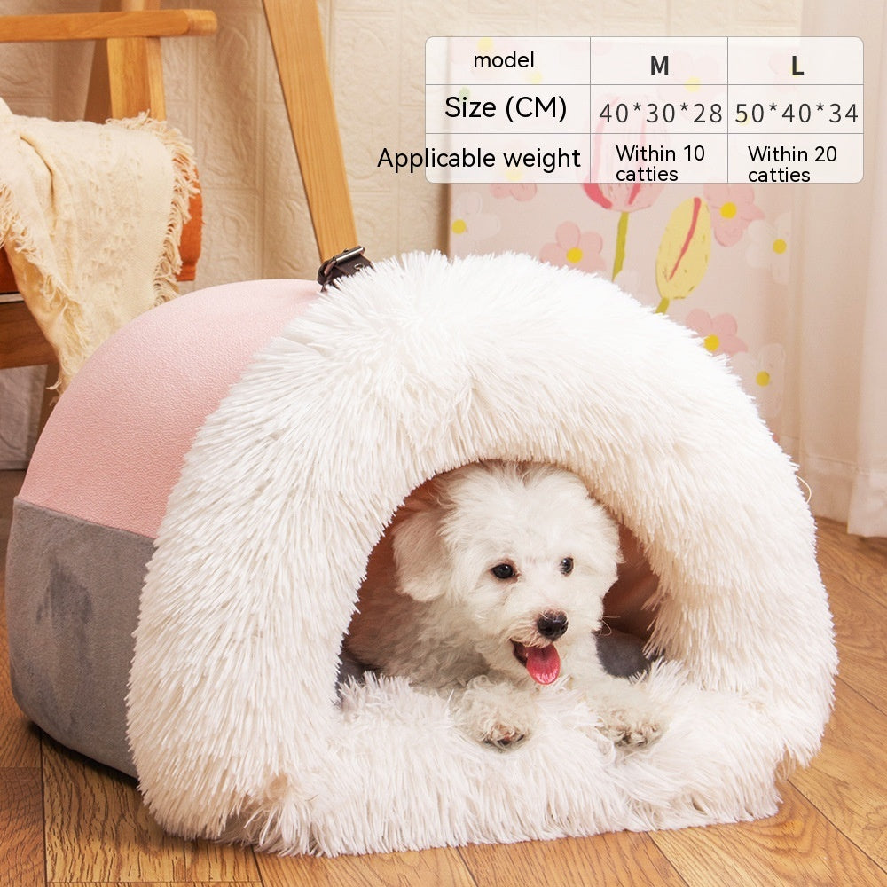 New Splice Portable Pet Nest Portable Autumn And Winter Warm Dog Nest Moisture-proof Long Fur Cat Nest Cross Border Pet Nest - 𝓢𝓱𝓸𝓹𝓵𝓮𝓬𝔂