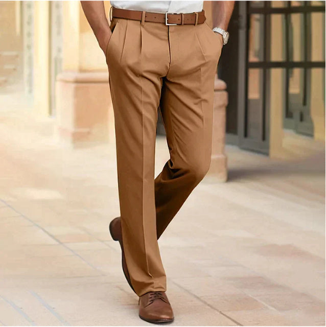 Men's Casual Suit Pants Fashion Trousers Mid Waist Straight Long Pants For Office Business Formal - 𝓢𝓱𝓸𝓹𝓵𝓮𝓬𝔂