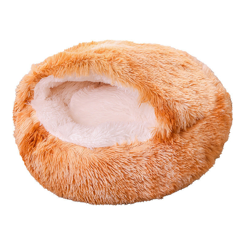 Deep Sleep Half-pack Semi-enclosed Dual-use Plush Round Pet Bed - 𝓢𝓱𝓸𝓹𝓵𝓮𝓬𝔂