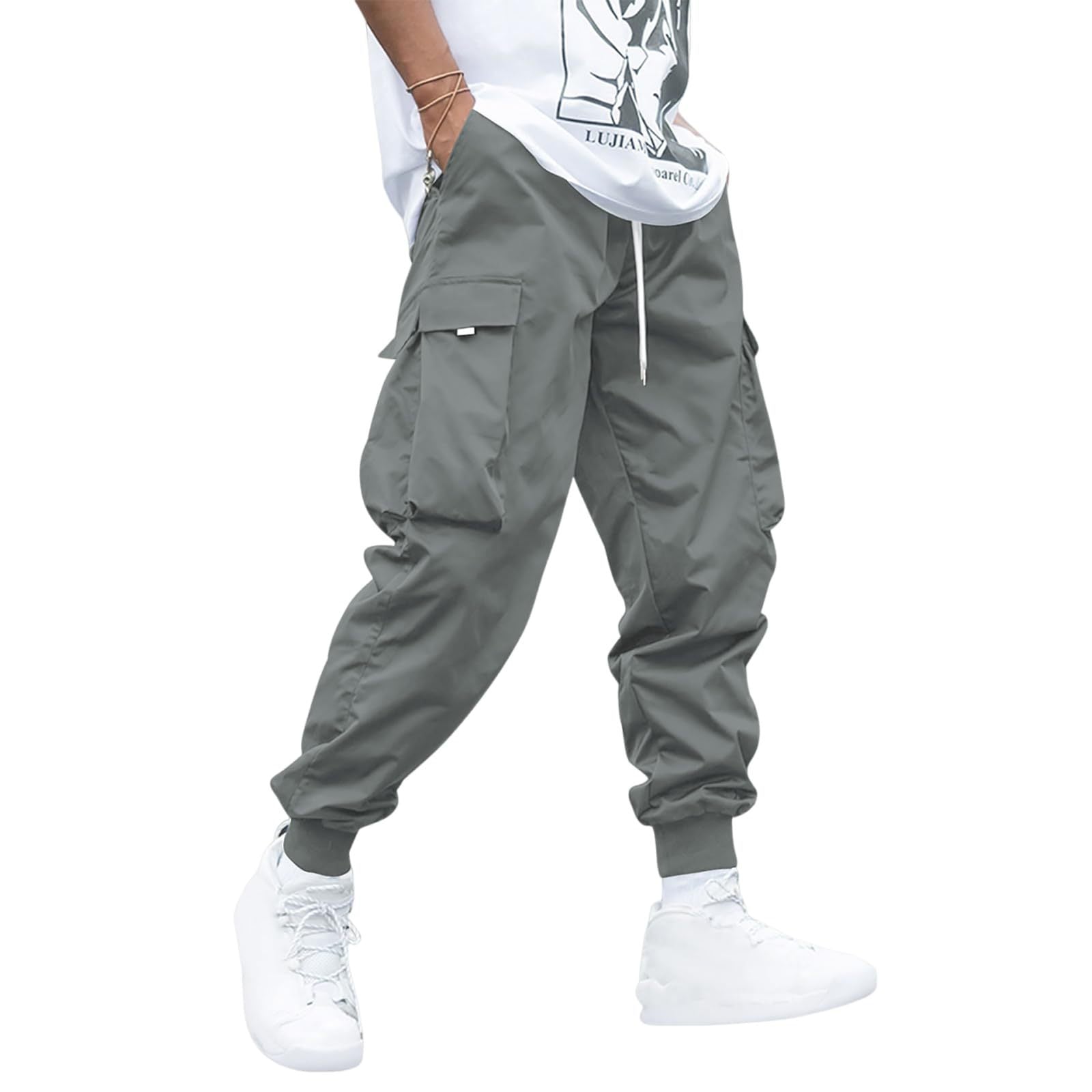 Multi-pocket Cargo Pants Men's Casual Hip-Hop Drawstring Trousers Outdoor Streetwear Sports Pant - 𝓢𝓱𝓸𝓹𝓵𝓮𝓬𝔂