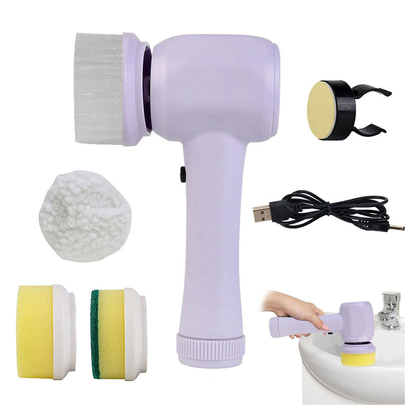 Electric Cleaning Brush 4 In 1 Spinning Scrubber Handheld Electric Cordless Cleaning Brush Portable - 𝓢𝓱𝓸𝓹𝓵𝓮𝓬𝔂