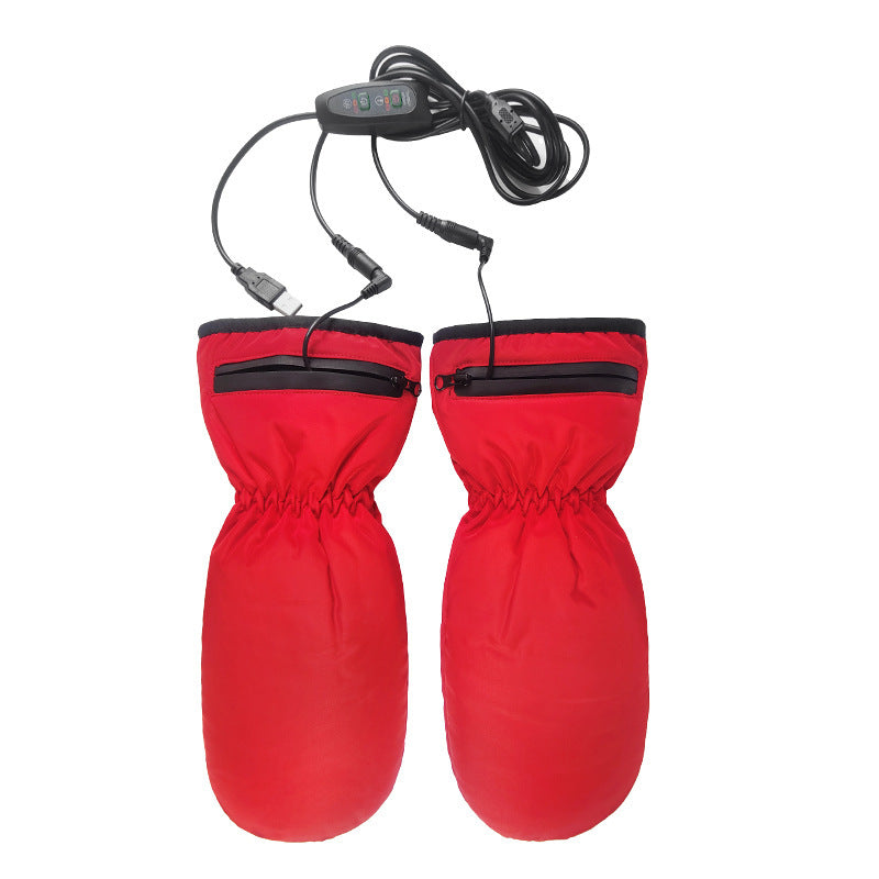 Electrically Heated Gloves Heating Zipper Thermal Windproof Gloves - 𝓢𝓱𝓸𝓹𝓵𝓮𝓬𝔂