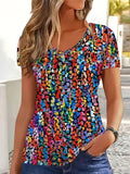 Digital Printed Pattern Women's Short Sleeved Round Neck - 𝓢𝓱𝓸𝓹𝓵𝓮𝓬𝔂