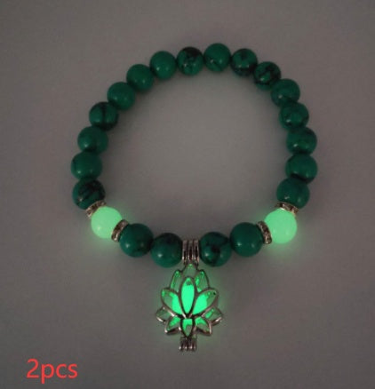 Energy Luminous Lotus Natural Stone Bracelet Yoga Healing Luminous Glow In The Dark Charm Beads Bracelet For Men Women Prayer Buddhism - 𝓢𝓱𝓸𝓹𝓵𝓮𝓬𝔂