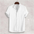 Men's Stand Collar Cotton Cardigan Short Sleeve Thin - 𝓢𝓱𝓸𝓹𝓵𝓮𝓬𝔂