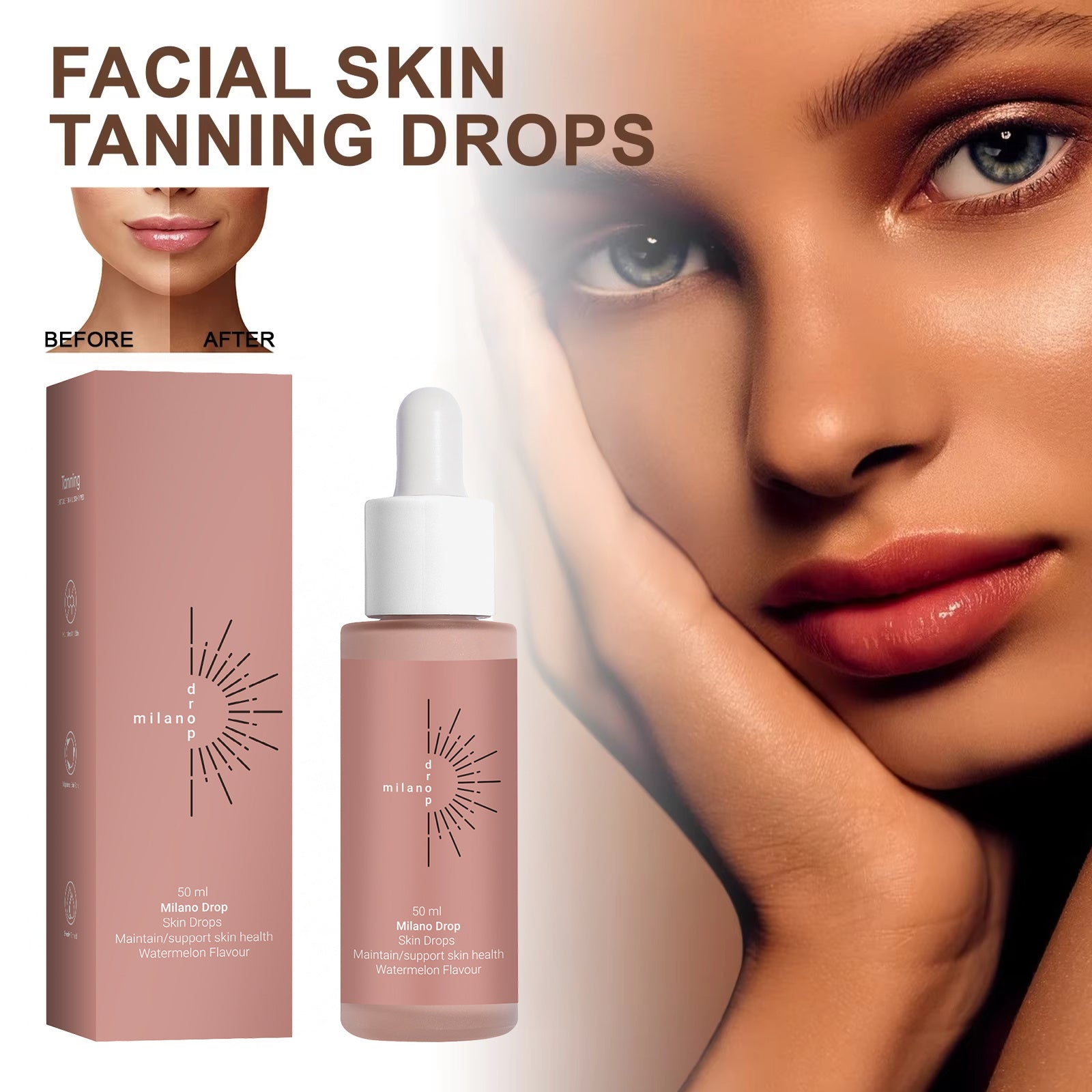 Tanning Face Serum Face Body Tanning Bed Outdoor Fine Line Repair Skin Serum Dark Bronzer Self Tanning Serum Drops - 𝓢𝓱𝓸𝓹𝓵𝓮𝓬𝔂