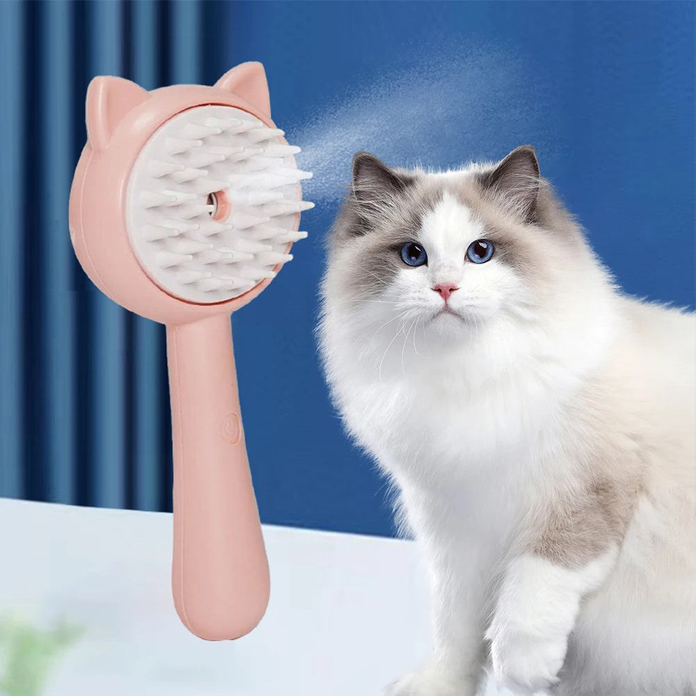 Hair Cleaning Brush With Mist Multifunctional Cat Grooming Brush Rechargeable Self Cleaning Slicker Brush For Pets Dogs & Catsb Pet Products - 𝓢𝓱𝓸𝓹𝓵𝓮𝓬𝔂